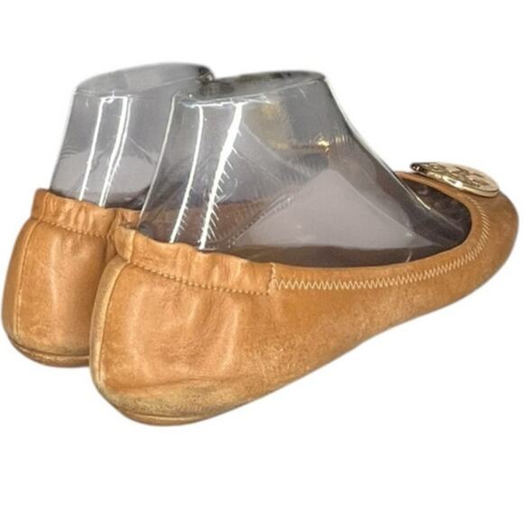 Womens Tory Burch Minnie 50393 Leather Slip-On Travel Ballet Flat Size 8 Brown - Picture 4 of 5